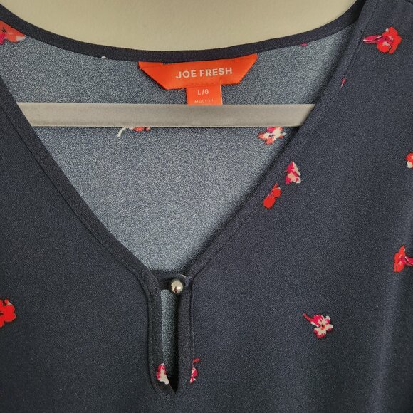 Joe Fresh Navy Floral Dress - Size L - Picture 3 of 4